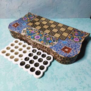 تخته نرد خاتم گل و مرغ لبه دالبری